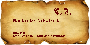 Martinko Nikolett névjegykártya