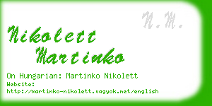 nikolett martinko business card